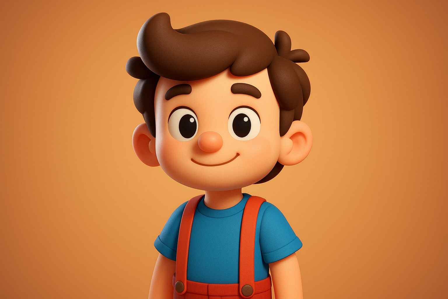 A cartoon character in 3D clay style