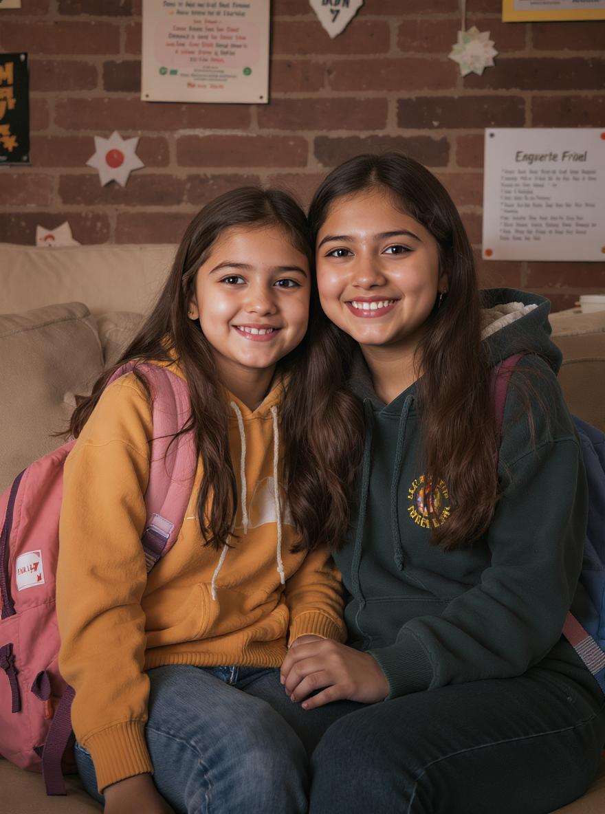 Two sisters of junior high school students